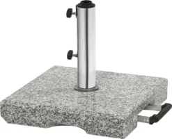 Dehner Sonnenschirm-Ständer, Eckig, Ca. 45 X 45 X 8 Cm, 40 Kg, Granit/Edelstahl, Grau/schwarz/silber -Natur Garten Verkauf 03aa6a80370eee0e498b3fc11df39e8b