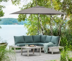 Dehner Sonnenschirm Samos, Ca. 300 X 265 X 200 Cm, Aluminium/Polyester, Braun -Natur Garten Verkauf 0faef20e96144903d68b2b623dceec40