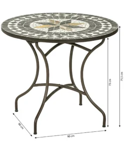 Dehner Mosaiktisch Diana, Ø 90 Cm, Höhe 75 Cm, Stahl/Stein, Braun/grau/weiß -Natur Garten Verkauf 1776e6d9cc87b03e7fabb4a2d9172ce7