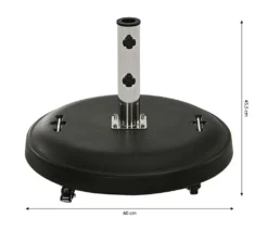 Dehner Sonnenschirmständer, Rollbar, Ø Schirmstock 58 Mm, Beton/Stahl, 50 Kg, Schwarz -Natur Garten Verkauf 263a112fb2523b5496078dae1488d88c