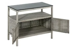 Dehner Doppelschrank Southhampton, 90 X 100 X 50 Cm, FSC® Akazienholz/Granit, Hellgrau -Natur Garten Verkauf 2af2dffec3570dfd10cbf01fda66e63e