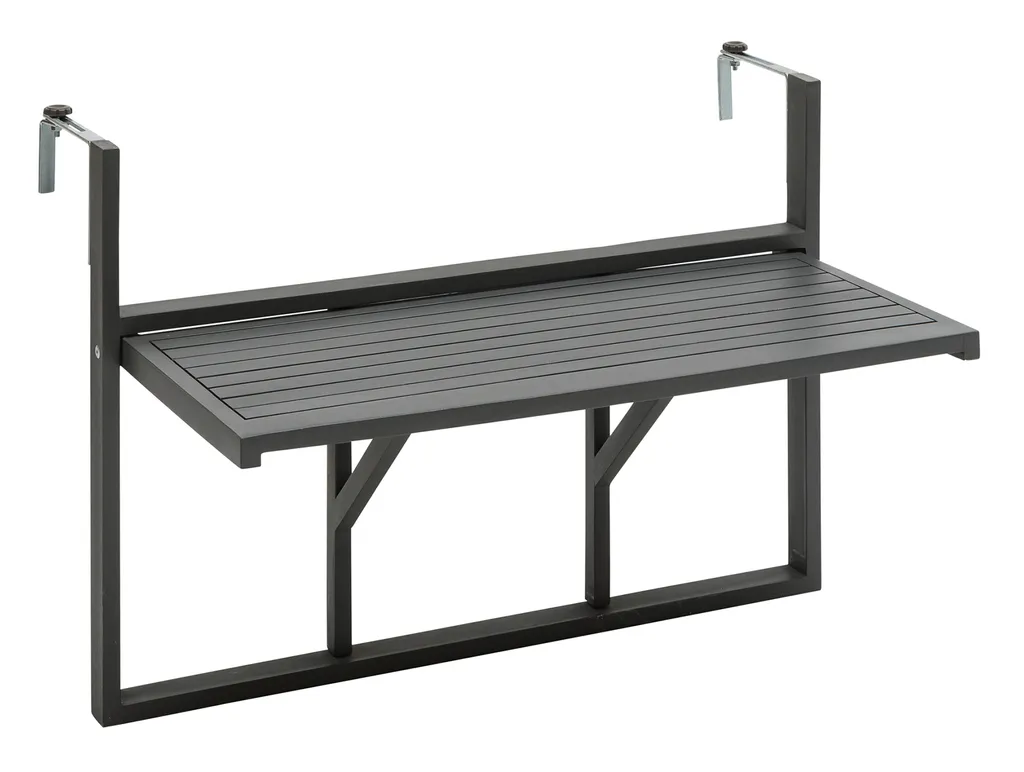 Dehner Balkon-Hängetisch, Klappbar, 90 X 65 X 41.7 Cm, FSC® Akazienholz, Dunkelgrau 3 Dehner Balkon-Hängetisch, Klappbar, 90 X 65 X 41.7 Cm, FSC® Akazienholz, Dunkelgrau