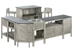 Dehner Doppelschrank Southhampton, 90 X 100 X 50 Cm, FSC® Akazienholz/Granit, Hellgrau -Natur Garten Verkauf 325a4b3448c6aa06aadde1d9165f1d8f