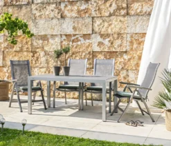 Dehner Klappsessel Chicago, Hochlehner, 109 X 63 X 68 Cm, Aluminium/Textilene, Grau -Natur Garten Verkauf 363d296e5fbbe7c7fe87ec5a9fa4a0cb