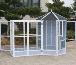 Dehner Vogelgehege Santorini, 60 X 116,4 X 136 Cm, Holz/Metall, Weiß/blau -Natur Garten Verkauf 3ce7bfe2c7572c0d37f5bb5d482e3df3