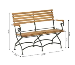 Dehner Klappbank Tegernsee, 2-Sitzer, Ca. 124 X 88 X 57 Cm, FSC Akazienholz/Stahl, Natur -Natur Garten Verkauf 3e4c52f9341fd700dab06e0ab0267941