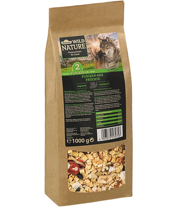 Dehner Wild Nature BARF-Ergänzungsfutter Für Hunde Flocken-Mix Früchte 3 Dehner Wild Nature BARF-Ergänzungsfutter Für Hunde Flocken-Mix Früchte