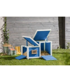 Dehner Nagerschlafhaus Happy Home Teatro, Blau, Ca. B70/H45/T43 Cm -Natur Garten Verkauf 4427753 WE M 002 DehnerMarkenqualitaetNagerschlafhausTeatro