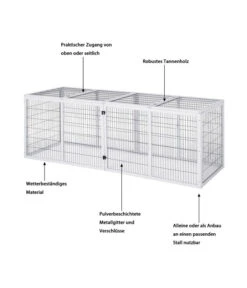 Dehner Freilaufgehege Happy Home Monumento, Ca. B200/H70/T70 Cm -Natur Garten Verkauf 4447637 WE IG 001 DehnerFreilaufgehegeHappyHome2xMonumento