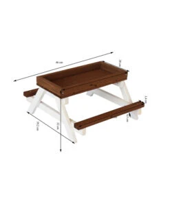 Dehner Picknicktisch, Braun/weiß, Ca. B46/H22/T40 Cm -Natur Garten Verkauf 4477964 WE DE 001 MassgrafikDehnerPicknicktischKleintiere