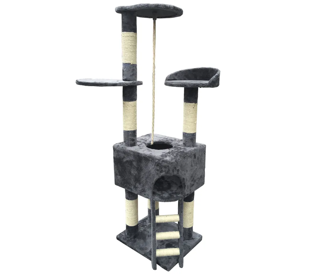 Dehner Katzen-Kratzbaum Kira, Ca. 158 X 50 X 40 Cm, Sisal/Plüsch, Grau 3 Dehner Katzen-Kratzbaum Kira, Ca. 158 X 50 X 40 Cm, Sisal/Plüsch, Grau