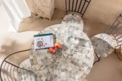 Dehner Gartentisch Grazia, Mit Mosaik, Ø 90 Cm, Höhe 75 Cm, Eisen/Stein, Braun/grau -Natur Garten Verkauf 462e1825e08b372457b38bb7ec09f0d0