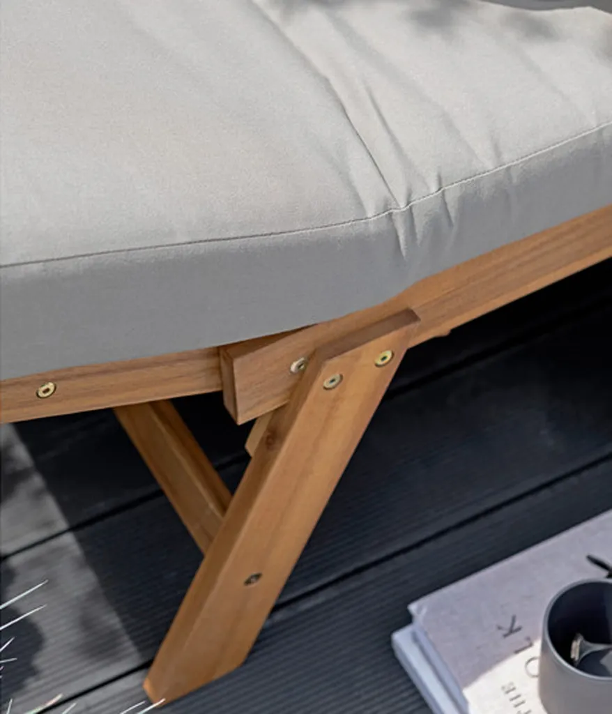 Dehner Gartenmöbel Sofa Macao, Inkl. Polster, Ca. 203 X 63 X 44 Cm, FSC® Akazienholz/Polyester, Geölt, Braun/grau 13 Dehner Gartenmöbel Sofa Macao, Inkl. Polster, Ca. 203 X 63 X 44 Cm, FSC® Akazienholz/Polyester, Geölt, Braun/grau – Bild 11