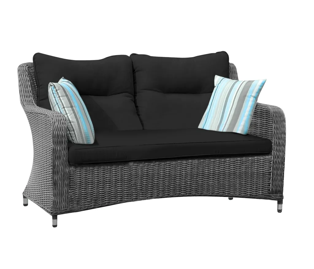 Dehner Geflechtlounge Toska, 4-teilig, Polyrattan, Grau, Inkl. Polster 4 Dehner Geflechtlounge Toska, 4-teilig, Polyrattan, Grau, Inkl. Polster – Bild 2