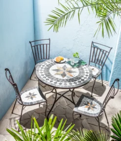 Dehner Mosaiktisch Diana, Ø 90 Cm, Höhe 75 Cm, Stahl/Stein, Braun/grau/weiß -Natur Garten Verkauf 5dbf08f549af3a7e72bf938ee15c4bfa