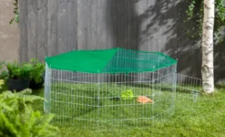 Dehner Kleintier Freilaufgehege Magnus, Mit Sonnenschutz, Ø Ca. 140 Cm, Höhe 56 Cm, Metall -Natur Garten Verkauf 5fad656ec1e84fb41991837ff0ad57a1