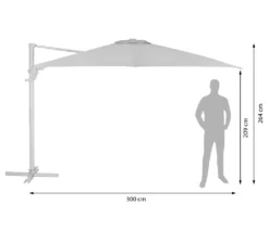Dehner Ampelschirm Zypern, Eckig, Mit UV-Schutz 80+, 264 X 300 X 300 Cm, Aluminium/Polyester/Stahl, Dunkelblau -Natur Garten Verkauf 6075eff93da1e50012b489ac674ede3a