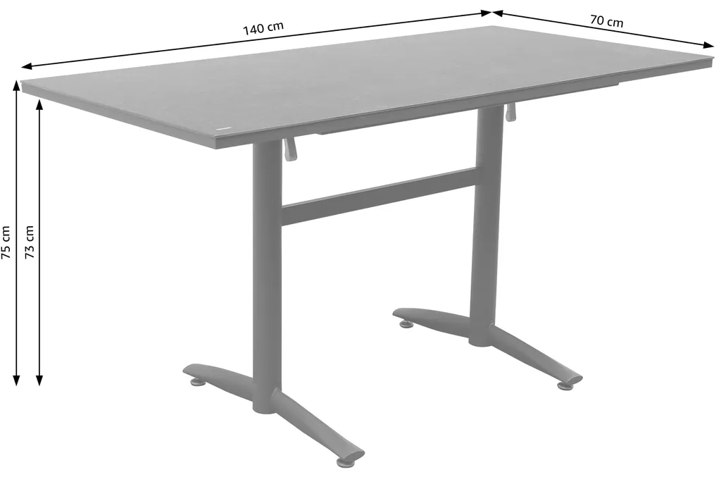 Dehner Klapptisch Riverside, Ca. 140 X 75 X 70 Cm, Aluminium/Keramik, Grau 4 Dehner Klapptisch Riverside, Ca. 140 X 75 X 70 Cm, Aluminium/Keramik, Grau – Bild 2