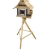 Dehner Natura Futterhaus Pagode Mit Balkon, Inkl. Ständer, Ca. B75/H142/T65 Cm