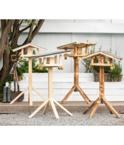 Dehner Natura Futterhaus Karwendel, Geflammt, Inkl. Ständer, Ca. B84,3/H127,2/T84,3 Cm -Natur Garten Verkauf 6622872 6622898 6622906 6622922 WE MO 002 NVHRofanKarwendel 1