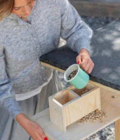 Dehner Natura Futterhaus Karwendel, Geflammt, Inkl. Ständer, Ca. B84,3/H127,2/T84,3 Cm -Natur Garten Verkauf 6622872 6622898 6622906 6622922 WE MO 003 NVHRofanKarwendel