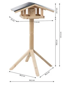 Dehner Natura Futterhaus Karwendel, Natur, Inkl. Ständer, Ca. B84,3/H127,2/T84,3 Cm -Natur Garten Verkauf 6622898 WE BG 001 DehnerNaturaKarwendelSatteldachStaendeNaturnew