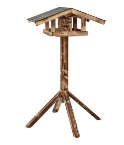 Dehner Natura Futterhaus Karwendel, Geflammt, Inkl. Ständer, Ca. B84,3/H127,2/T84,3 Cm