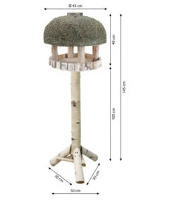 Dehner Natura Futterhaus Amberg Mit Heudach, Inkl. Ständer, Ca. B50/H145/T50 Cm -Natur Garten Verkauf 6630305 WE BG 001 DehnerNaturaVogelhausHeudachAmbergStaender