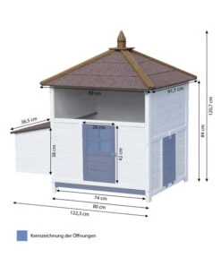 Dehner Hühnerstall Florenz, Weiß/braun, Ca. B122,3/H120,7/T91,7 Cm -Natur Garten Verkauf 6632111 WE BG 001 MQHuehnerstallFlorenzWeiss