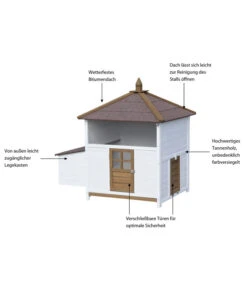 Dehner Hühnerstall Florenz, Weiß/braun, Ca. B122,3/H120,7/T91,7 Cm -Natur Garten Verkauf 6632111 WE IG 001 MQHuehnerstallFlorenzWeiss