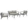 Dehner Alu-Lounge New York, 4-teilig -Natur Garten Verkauf 6670954 WE FS 001 DehnerAluLoungeNewYork