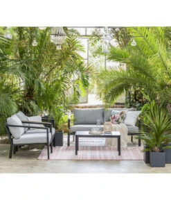 Dehner Alu-Lounge New York, 4-teilig -Natur Garten Verkauf 6670954 WE MO 002 DehnerAluLoungeNewYork