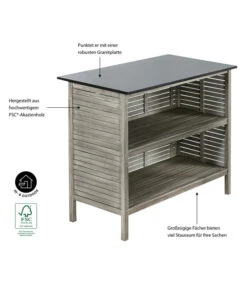 Dehner Bartisch Southampton, Ca. B115/H105/T65 Cm -Natur Garten Verkauf 6713390 WE IG 001 BarSouthamptonGrauNEU