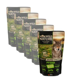 Dehner Wild Nature Nassfutter Für Hunde Mono-Protein Adult, Pferd, 5 X 500 G