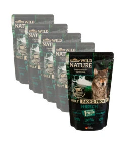 Dehner Wild Nature Nassfutter Für Hunde Mono-Protein Adult, Hirsch, 5 X 500 G