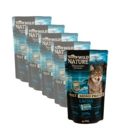 Dehner Wild Nature Nassfutter Für Hunde Mono-Protein Adult, Lachs, 5 X 500 G