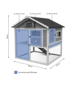Dehner Nagerheim Happy Home Castel, Hellblau, Ca. B106/H108/T103 Cm -Natur Garten Verkauf 6838783 WE BG 001 MQNagerheimHappyHomeCastelHellbraunMG