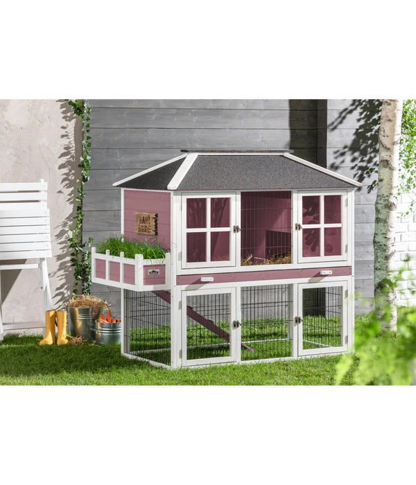 Dehner Nagerheim Happy Home Palazzo, Rotbraun, Ca. B145/H121/T72 Cm 4 Dehner Nagerheim Happy Home Palazzo, Rotbraun, Ca. B145/H121/T72 Cm – Bild 2