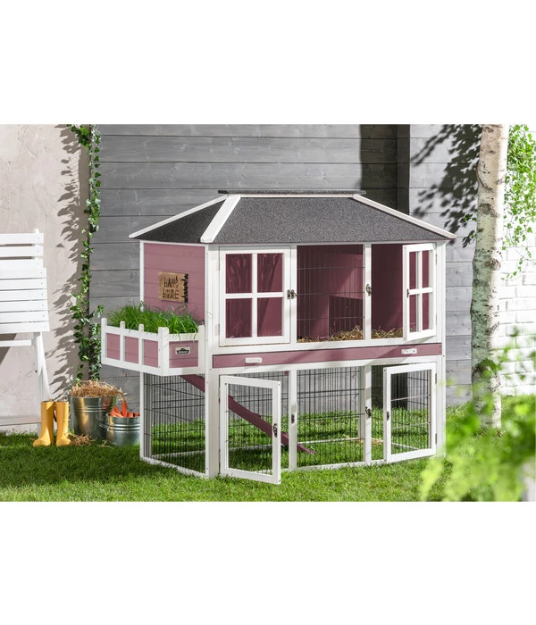 Dehner Nagerheim Happy Home Palazzo, Rotbraun, Ca. B145/H121/T72 Cm 5 Dehner Nagerheim Happy Home Palazzo, Rotbraun, Ca. B145/H121/T72 Cm – Bild 3