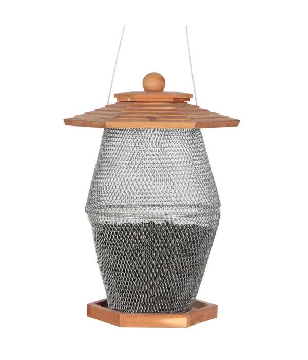 Dehner Natura Futterlaterne Andorra, Braun/silber, Ca. B27/H39/T24 Cm 4 Dehner Natura Futterlaterne Andorra, Braun/silber, Ca. B27/H39/T24 Cm – Bild 2