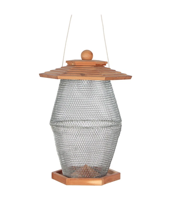 Dehner Natura Futterlaterne Andorra, Braun/silber, Ca. B27/H39/T24 Cm 3 Dehner Natura Futterlaterne Andorra, Braun/silber, Ca. B27/H39/T24 Cm