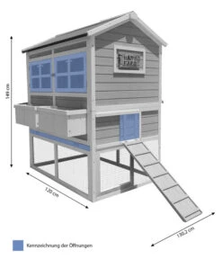 Dehner Hühnerstall Happy Farm Agata, Blau, Ca. B173,5/H149/T130,2 Cm -Natur Garten Verkauf 6873392 WE BG 001 MQ HuehnerstallAgatawaermeisolierthellblau