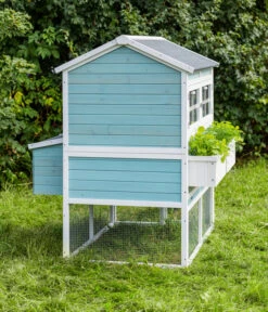 Dehner Hühnerstall Happy Farm Agata, Blau, Ca. B173,5/H149/T130,2 Cm -Natur Garten Verkauf 6873392 WE DE 006 MQ Huehnerstallataisolierthellblau