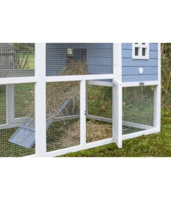 Dehner XXL Nagerheim Happy Home Funny, Hellblau, Ca. B170/H120/T99 Cm -Natur Garten Verkauf 6896997 WE DE 003 DehnerMarkenqualitaetKaninchenstallFlocke