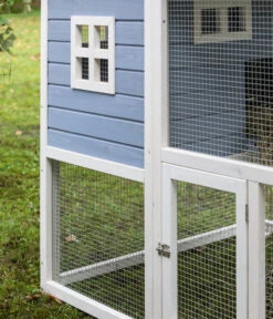 Dehner XXL Nagerheim Happy Home Funny, Hellblau, Ca. B170/H120/T99 Cm -Natur Garten Verkauf 6896997 WE DE 004 DehnerMarkenqualitaetKaninchenstallFlocke