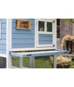 Dehner XXL Nagerheim Happy Home Funny, Hellblau, Ca. B170/H120/T99 Cm -Natur Garten Verkauf 6896997 WE DE 005 DehnerMarkenqualitaetKaninchenstallFlocke