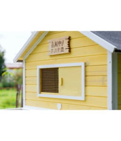 Dehner Hühnerstall Happy Farm Miami, Gelb, Ca. B337/H158,5/T145,8 Cm -Natur Garten Verkauf 6897169 WE DE 001 DehnerMarkenqualitaetHuehnerstallMiami
