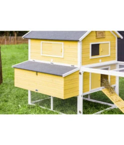 Dehner Hühnerstall Happy Farm Miami, Gelb, Ca. B337/H158,5/T145,8 Cm -Natur Garten Verkauf 6897169 WE DE 003 DehnerMarkenqualitaetHuehnerstallMiami