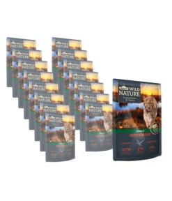 Dehner Wild Nature Nassfutter Für Katzen Hochmoor Adult, Ente & Pute, 16 X 85 G