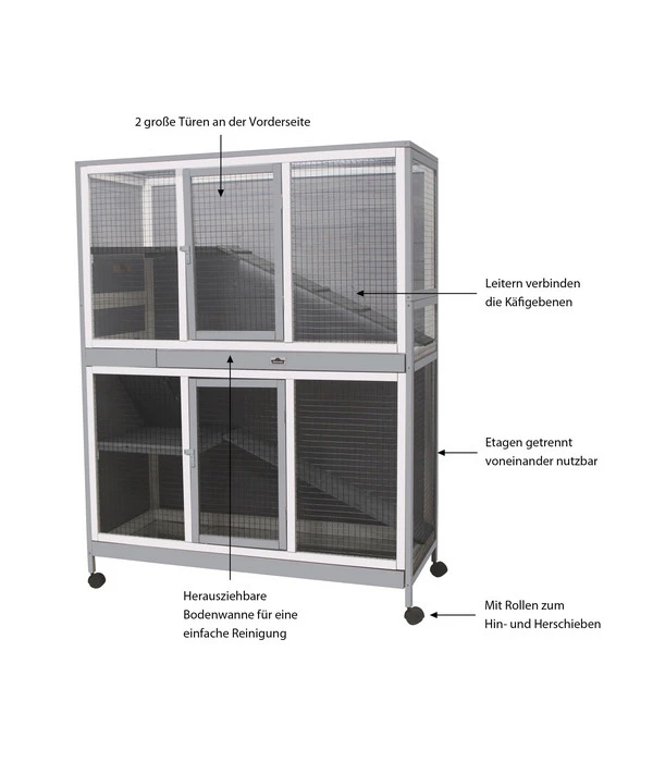 Dehner Lieblinge Nagerheim Nevio, Ca. B120/H155/T54 Cm 4 Dehner Lieblinge Nagerheim Nevio, Ca. B120/H155/T54 Cm – Bild 2